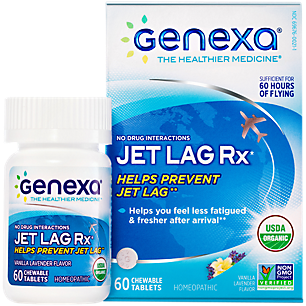 Jet Lag Rx - Organic & Homeopathic - Vanilla Lavender (60 Chewable Tablets)