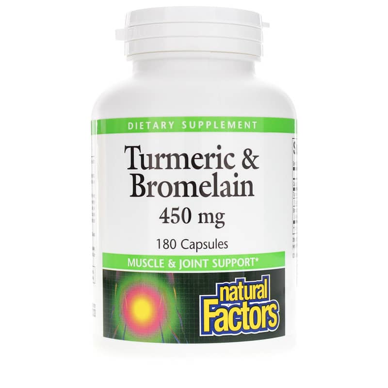 Natural Factors Turmeric & Bromelain 450 Mg 180 Capsules