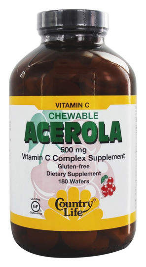 Country Life - Acerola Chewable Vitamin C Complex 500 mg. - 180 Wafers