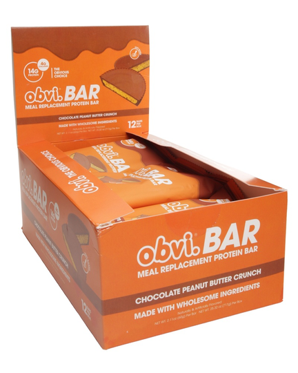 Obvi - Meal Replacement Protein Bars Box Chocolate Peanut Butter Crunch - 12 Bars