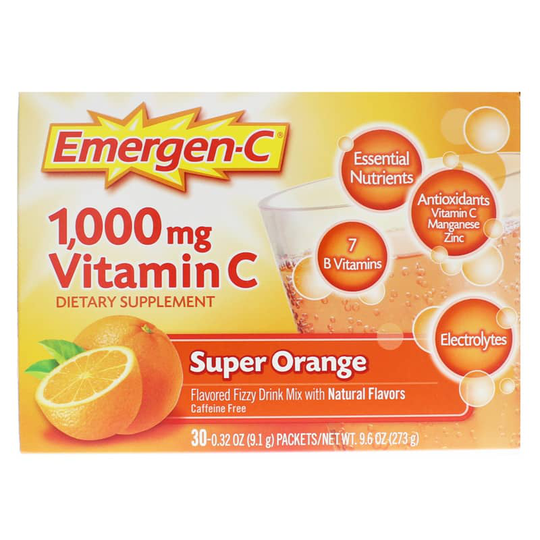 Alacer Corp Emergen-C 1000 Mg Vitamin C Drink Mix Super Orange 30 Pack(s)