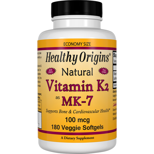 Healthy Origins - Natural Vitamin K2 MK7 100 mcg. - 180 Vegetarian Softgels
