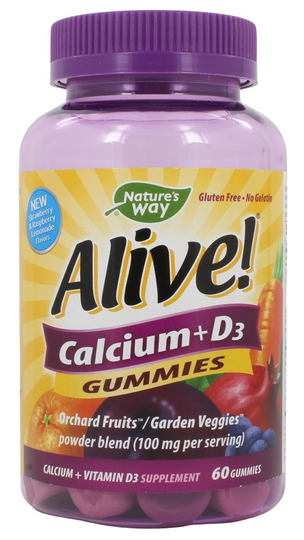 Nature's Way - Alive Calcium Gummies Plus Vitamin D3 - 60 Gummies