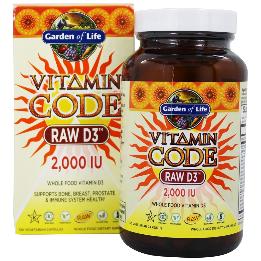 Garden of Life - Vitamin Code Raw D3 2000 IU - 120 Vegetarian Capsules