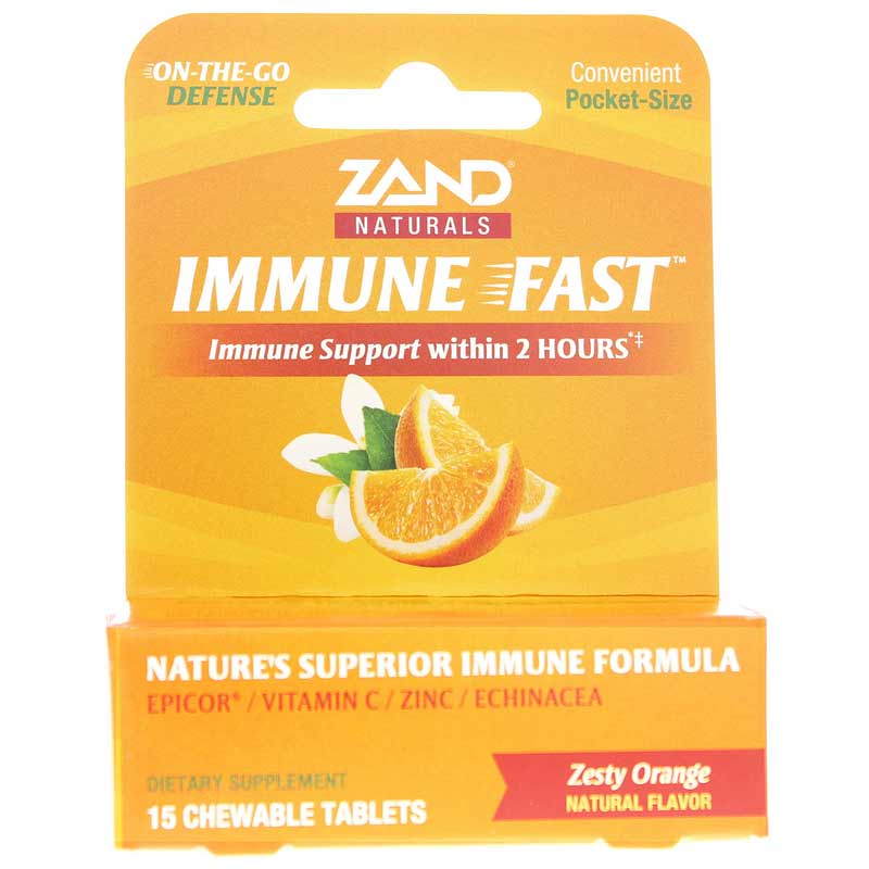 Zand Immune Fast Zesty Orange 15 Chewable Tablets