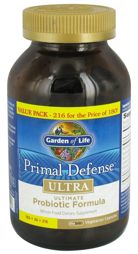 Garden of Life - Primal Defense Ultra Ultimate Probiotic Formula Value Pack - 216 Vegetarian Capsules