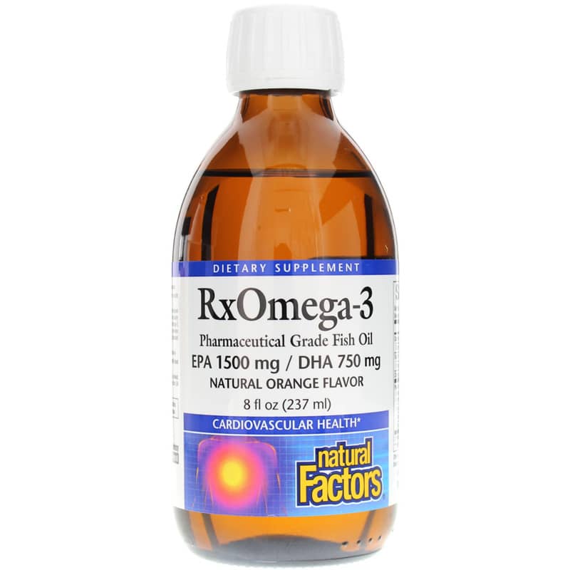 Natural Factors RxOmega-3 Fish Oil Liquid Orange 8 Oz