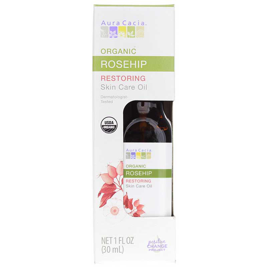 Aura Cacia Rosehip Organic Restoring Skin Care Oil 1 Oz
