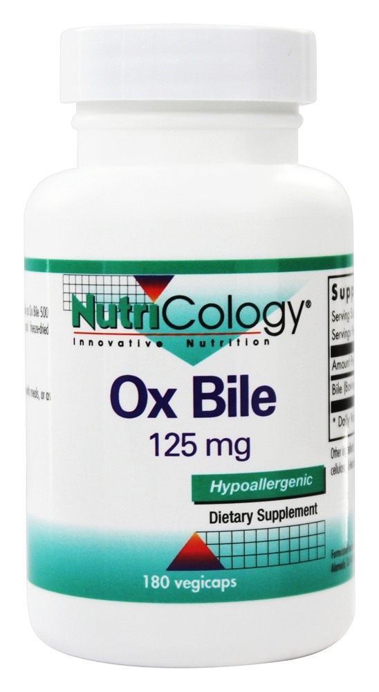 Nutricology - Ox Bile - 180 Vegetarian Capsules