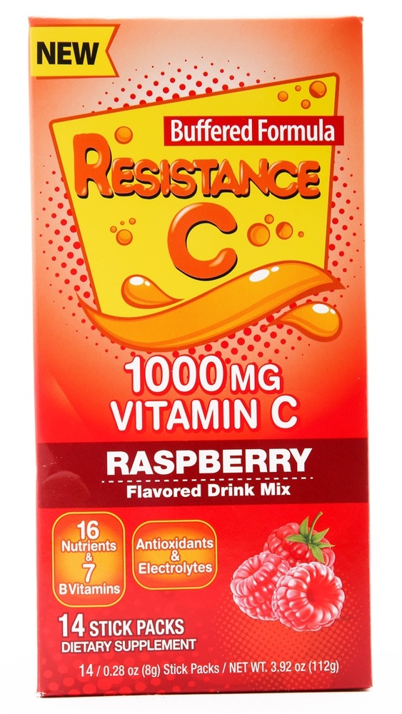 Resistance C - Vitamin C Buffered Drink Mix Raspberry 1000 mg. - 14 Stick Pack(s)