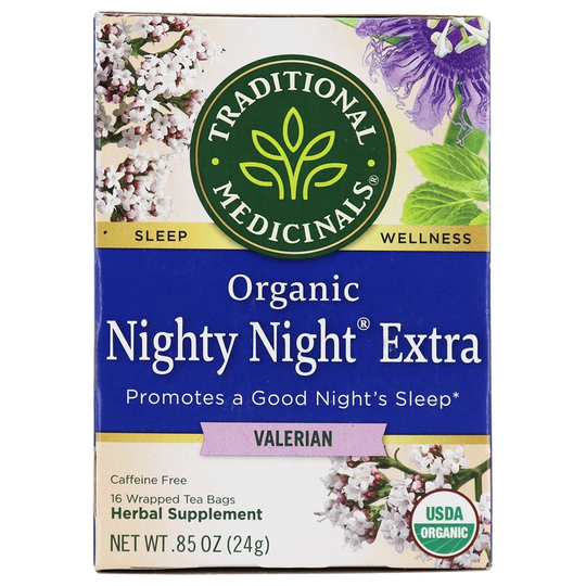 Traditional Medicinals - Organic Nighty Night Extra Valerian Herbal Tea - 16 Tea Bags