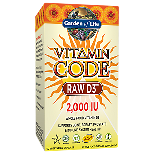 Vitamin Code Raw Whole Food Vitamin D3 - 2,000 IU (60 Vegetarian Capsules)