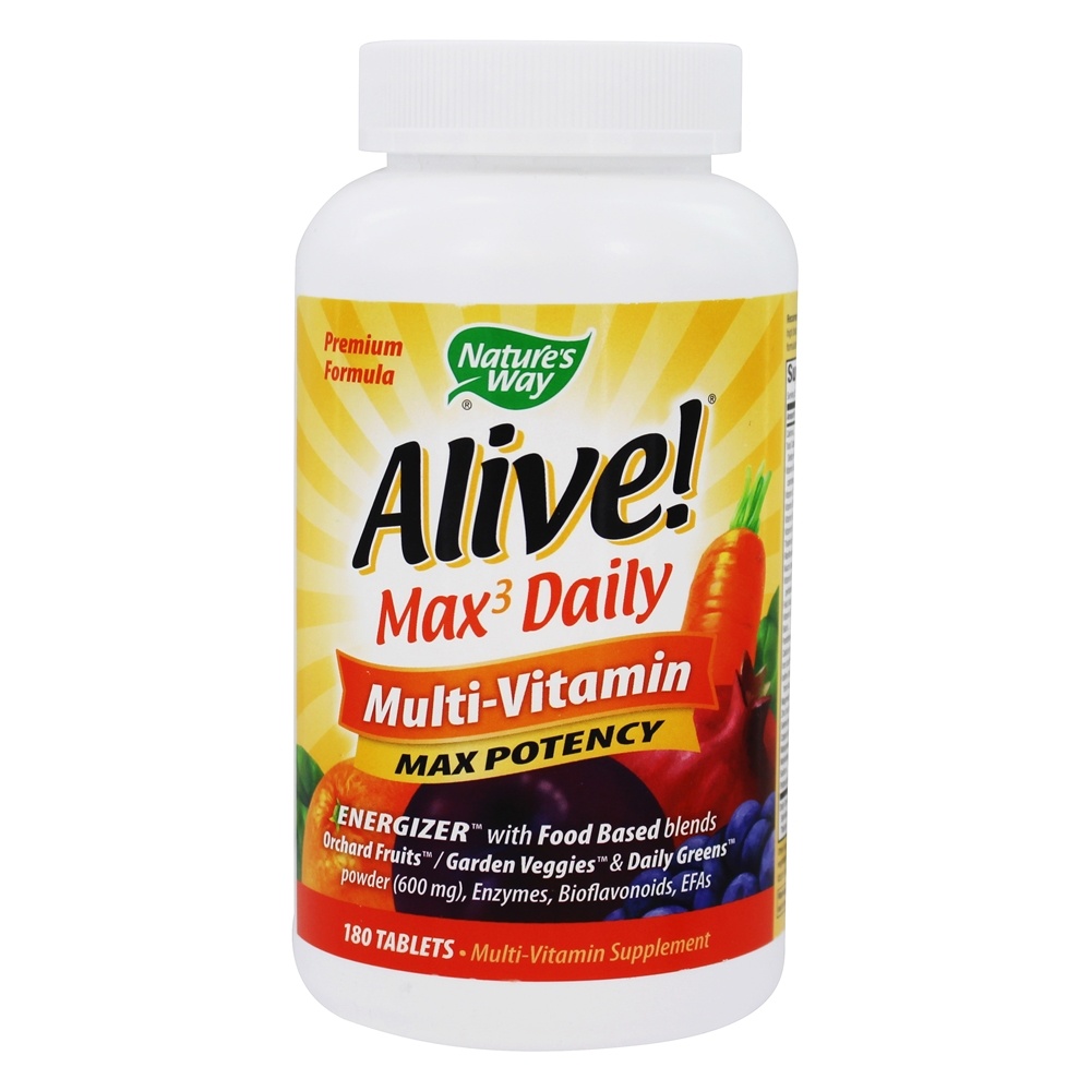 Nature's Way - Alive Multi-Vitamin Whole Food Energizer Max Potency - 180 Tablets