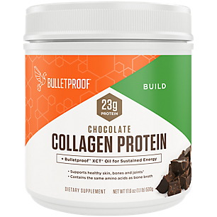 Collagen Protein with 23 grams of Protein Powder and XCT Oil for Sustained Energy - Chocolate (12 Servings / 17.6 oz.)