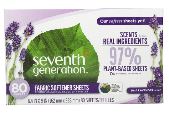 Seventh Generation - Natural Fabric Softener Sheets Blue Eucalyptus and Lavender - 80 Sheet(s)