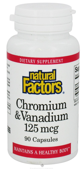 Natural Factors - Chromium & Vanadium 125 mcg. - 90 Capsules