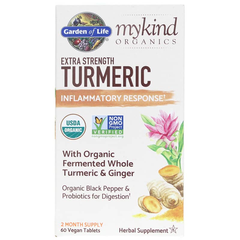 Garden of Life mykind Organics Turmeric Extra Strength 60 Veg Tablets