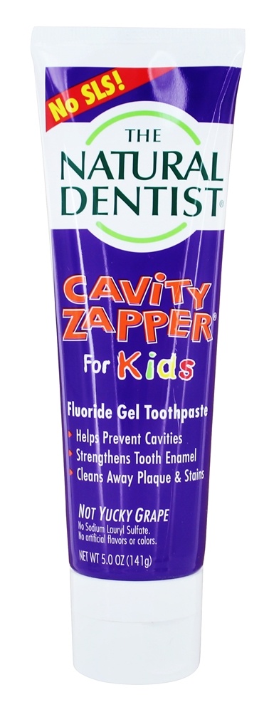 The Natural Dentist - Cavity Zapper Fluoride Gel Toothpaste For Kids Not Yucky Grape - 5 oz.