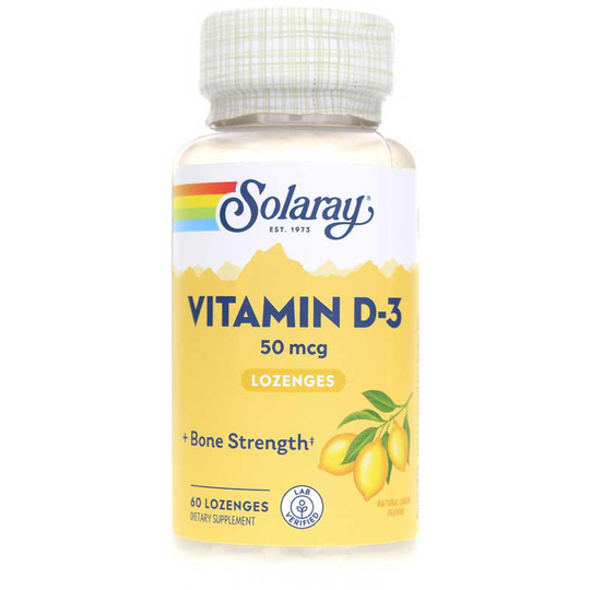 Solaray Vitamin D3 50 Mcg Lemon Flavor 60 Lozenges
