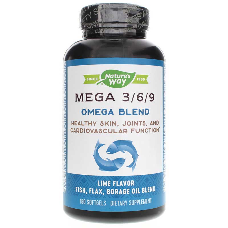 Natures Way Mega 3-6-9 Omega Blend 180 Softgels