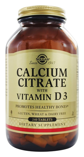 Solgar - Calcium Citrate With Vitamin D3 - 240 Tablets