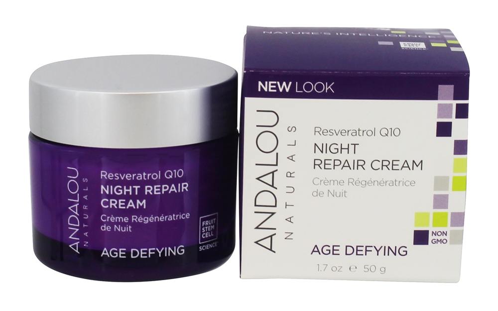 Andalou Naturals - Age Defying Night Repair Facial Cream with Resveratrol Q10 - 1.7 oz.