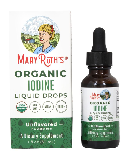 MaryRuth Organics - Pure Iodine Vegan Liquid Potassium Iodide Drops Unflavored 250 mcg. - 1 fl. oz.