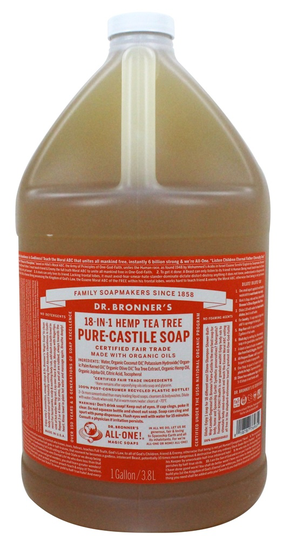 Dr. Bronners - 18-in-1 Hemp Pure Castile Liquid Soap Tea Tree - 128 fl. oz. - 1 Gallon