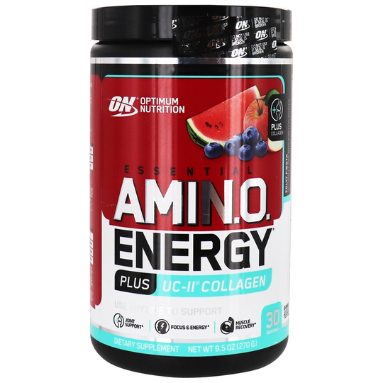 Optimum Nutrition - Essential AmiN.O. Energy Powder Plus UC-II Collagen Fruit Fiesta - 9.5 oz.