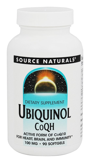 Source Naturals - Ubiquinol CoQH Active Form Of CoQ10 For Heart Brain & Immunity 100 mg. - 90 Softgels
