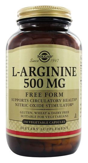 Solgar - L-Arginine Free Form 500 mg. - 250 Vegetarian Capsules