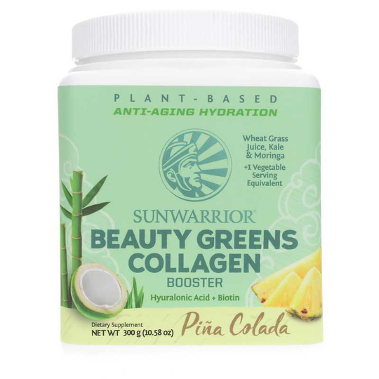 Sunwarrior Beauty Greens Collagen Booster Pina Colada 10.58 Oz