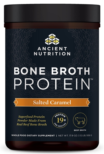 Ancient Nutrition - Bone Broth Protein Powder Salted Caramel - 17.9 oz.