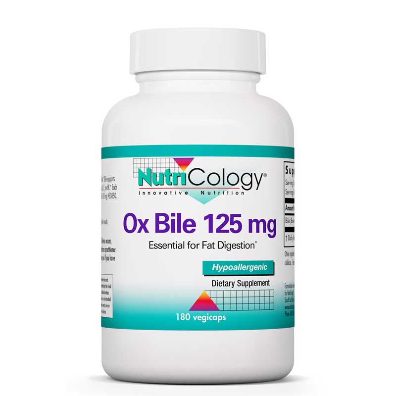 Nutricology Ox Bile 125 Mg 180 Veg Capsules