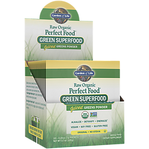Raw Organic Perfect Food Green Superfood - Juiced Greens Powder (15 Single Serving Packets)
