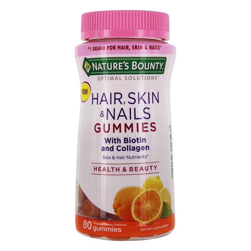 Nature's Bounty - Optimal Solutions Hair Skin & Nails Gummies Tropical Citrus - 80 Gummies