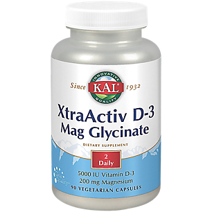 XtraActiv Vitamin D3 Magnesium Glycinate - 5,000 IU / 200 MG (90 Vegetarian Capsules)