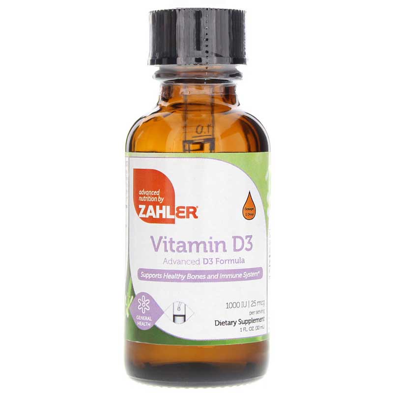 Zahler Vitamin D3 Liquid 1000 IU (25mcg) 1 Oz