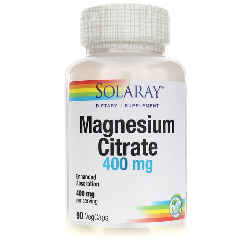 Solaray Magnesium Citrate 400 Mg 90 Veg Capsules