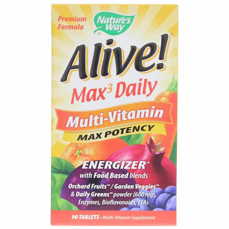 Natures Way Alive Max3 Daily Multivitamin Max Potency, 90 Tablets