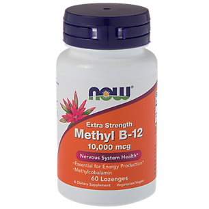 Methyl B12 - Extra Strength Methylcobalamin Plus Folic Acid - 10,000 MCG (60 Lozenges)