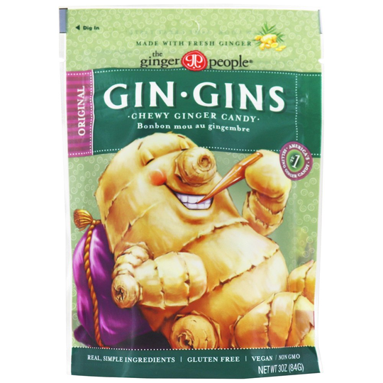 Ginger People - Gin Gins Chewy Ginger Candy Original Flavor - 3 oz.