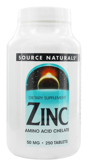 Source Naturals - Zinc Amino Acid Chelate 50 mg. - 250 Tablets