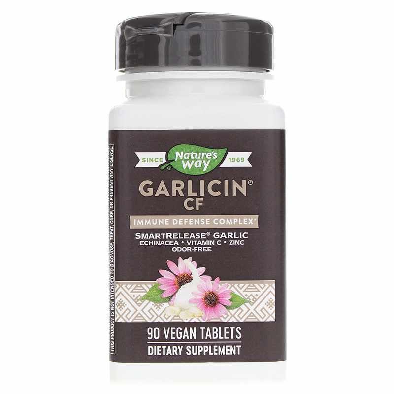 Natures Way Garlicin CF Immune Defense Complex 90 Vegan Tablets
