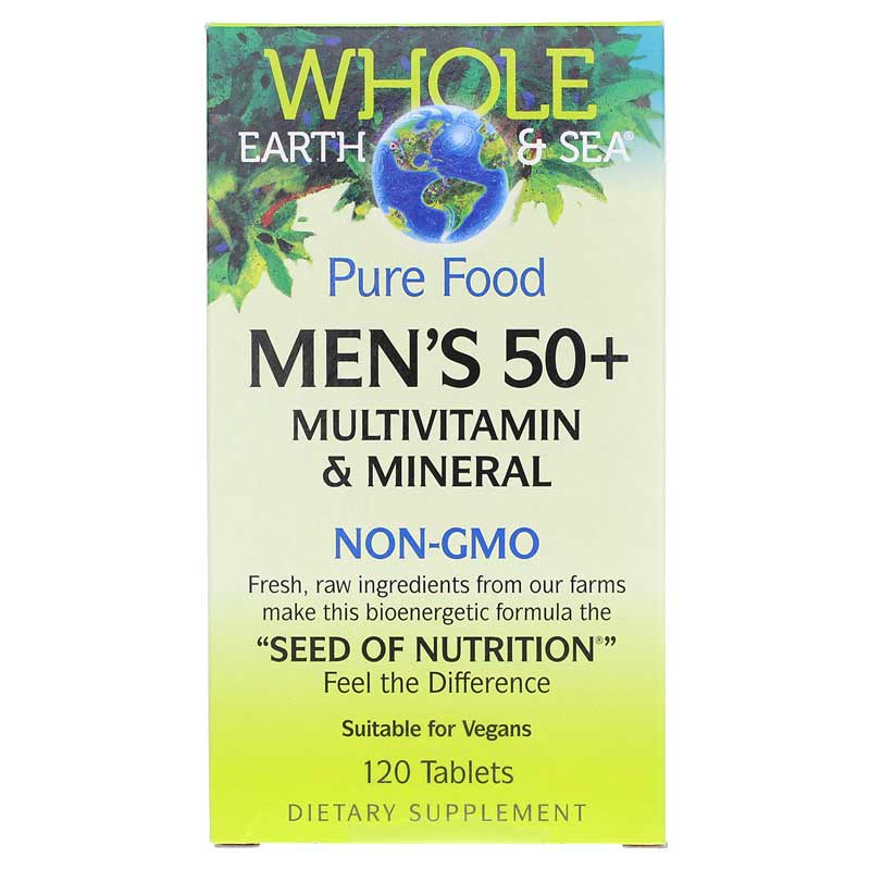 Natural Factors Whole Earth & Sea Men's 50+ Multi, 120 Tablets