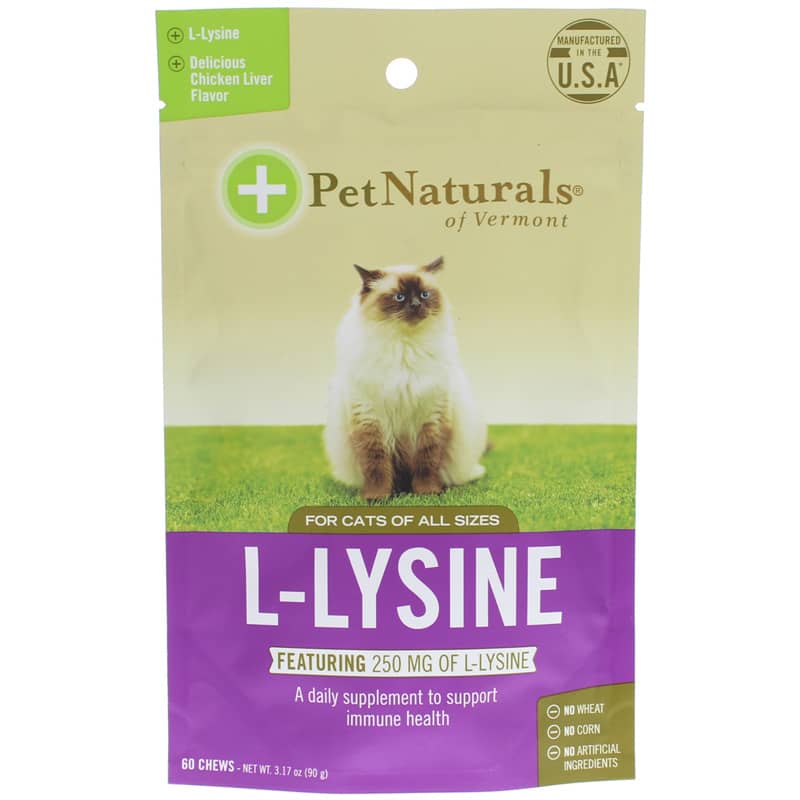 Pet Naturals Of Vermont L-Lysine for Cats of All Sizes 60 Chewables