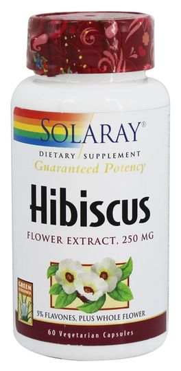 Solaray - Guaranteed Potency Hibiscus Flower Extract 250 mg. - 60 Vegetarian Capsules