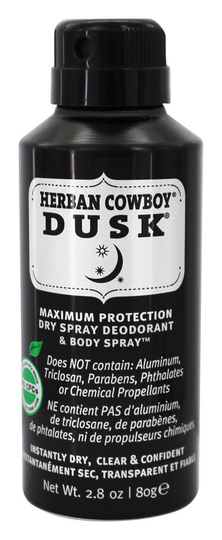 Herban Cowboy - Maximum Protection Dry Spray Deodorant & Body Spray Dusk - 2.8 fl. oz.