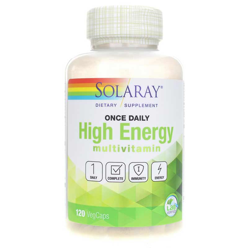 Solaray Once Daily Food-Based Multi-Vita-Min, High Energy Formula 120 Veg Capsules