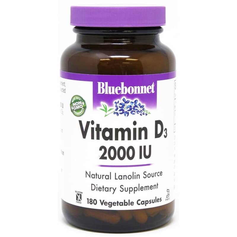 Bluebonnet Vitamin D3 2000 IU 180 Veg Capsules
